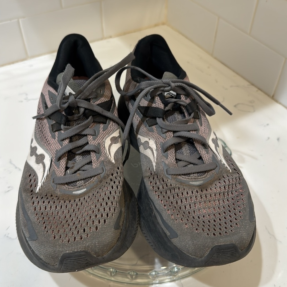 Saucony Womens Ride 15 Gray/Purple Athletic Running Shoes S10729-22, Size 9 - Picture 2 of 15